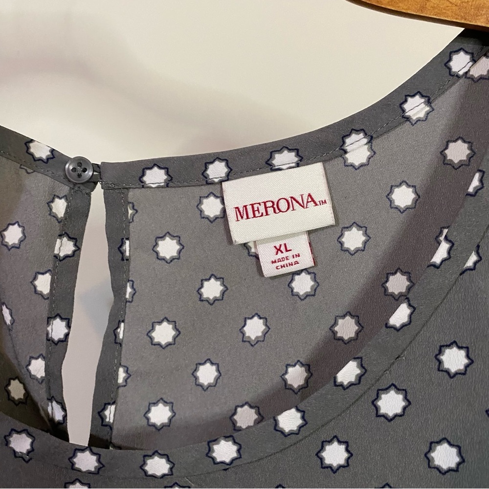 Merona women's polka dot sleeveless career Blouse size XL - Picture 3 of 3